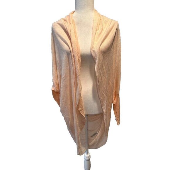 Eileen Fisher Pastel Orange Slub Merino Wool Blend Cardigan Small - Picture 1 of 7